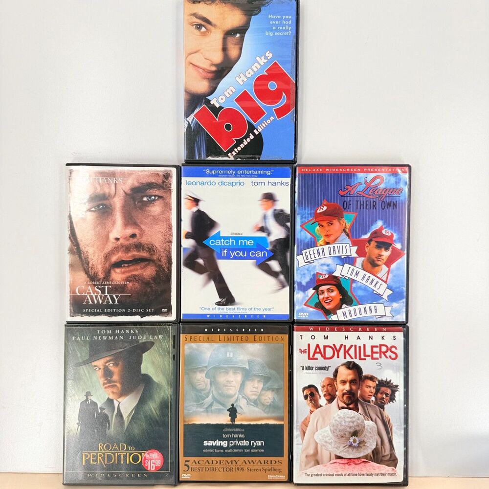 Tom Hanks 7 DVD Movie Lot Big Cast Away Private Ryan Catch Me